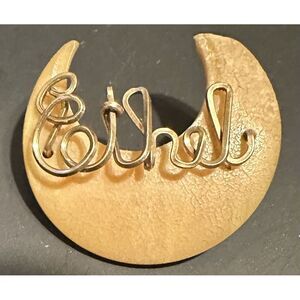 VINTAGE MID CENTURY BROOCH PIN WITH WORD ETHEL
